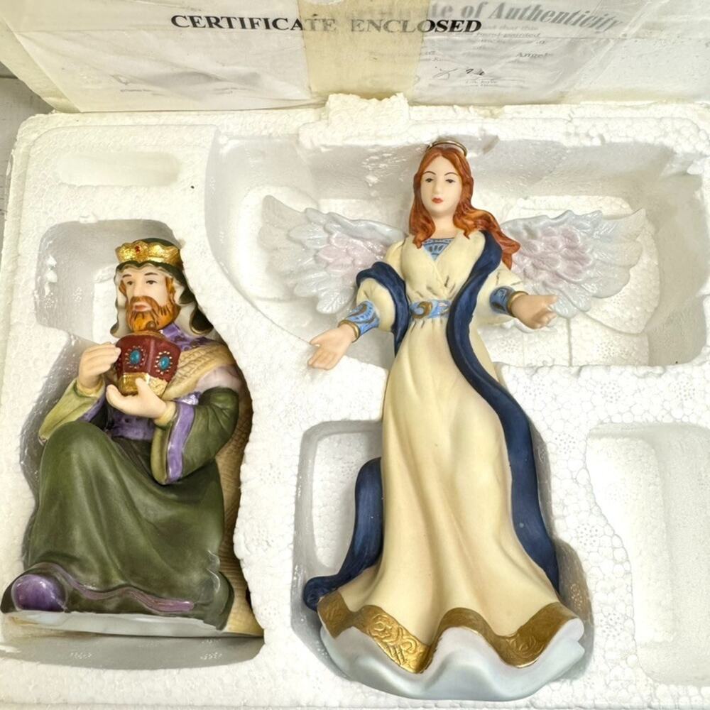 Vtg Hawthorne Village Thomas Kinkade King Melchior Heavenly Angel Nativity 2002